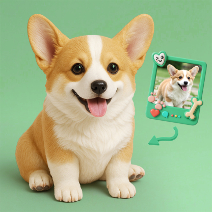 Custom Cartoon-Style 3D Pet Figurine Personalized | Cute Gift for Pet Lovers-SELLMALL