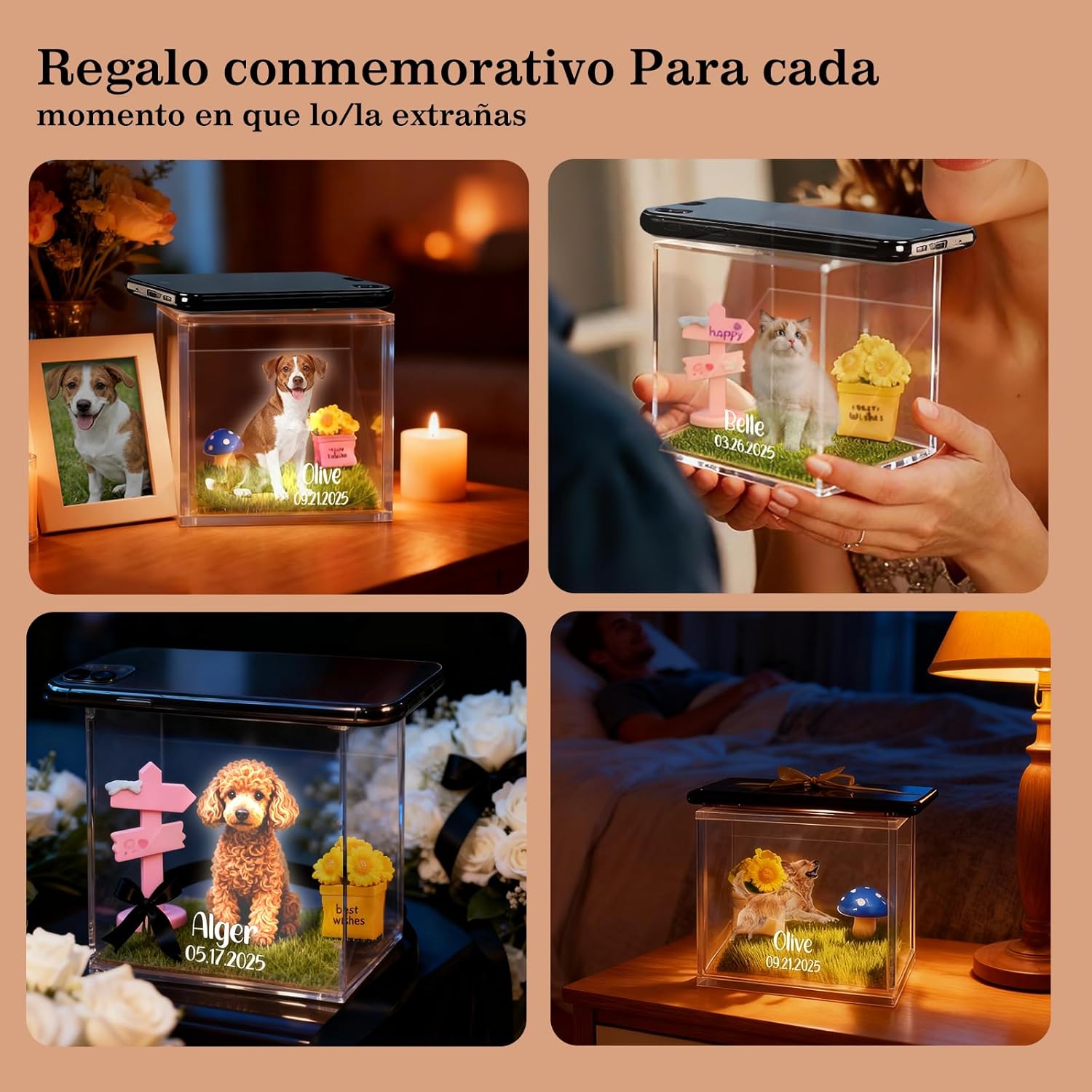 Custom 3D Printed Ornament Personalized Hologram Memorial Keepsake - Pet -SELL MALL