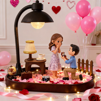 Valentine’s Day 3D Printed Figure Desk Lamp Personalized LED Night Light