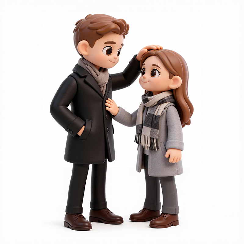 3D Figure Acrylic Display Case - Valentine's Day - Custom Carded Model Showcase