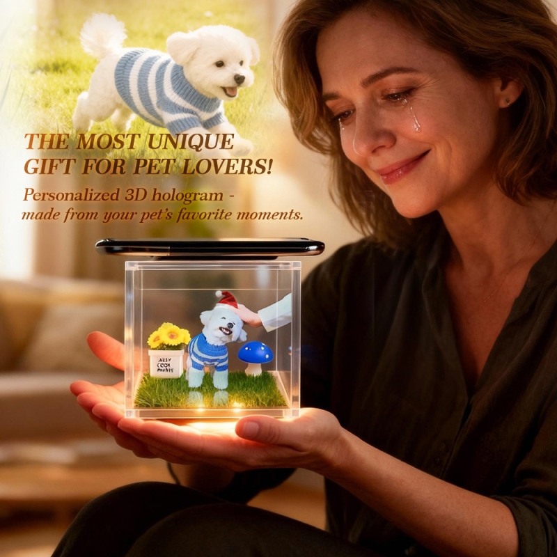 Custom 3D Printed Ornament Personalized Hologram Memorial Keepsake - Pet -SELL MALL