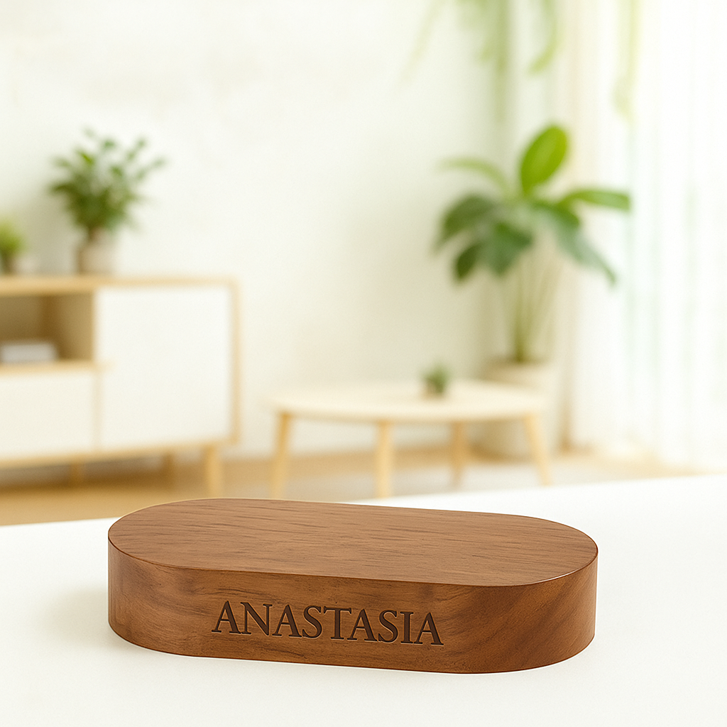 Custom Engraved Wooden Base for Figure with Name or Message-SELLMALL