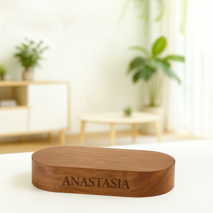 Custom Engraved Wooden Base for Figure with Name or Message-SELLMALL
