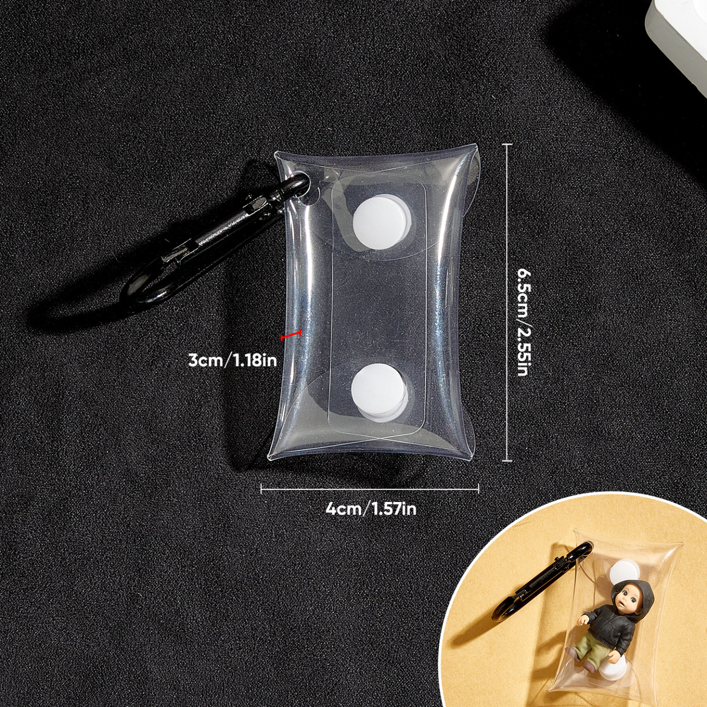 (Fits 4cm Figures) PVC Keychain Display Pouch Style A-SELLMALL