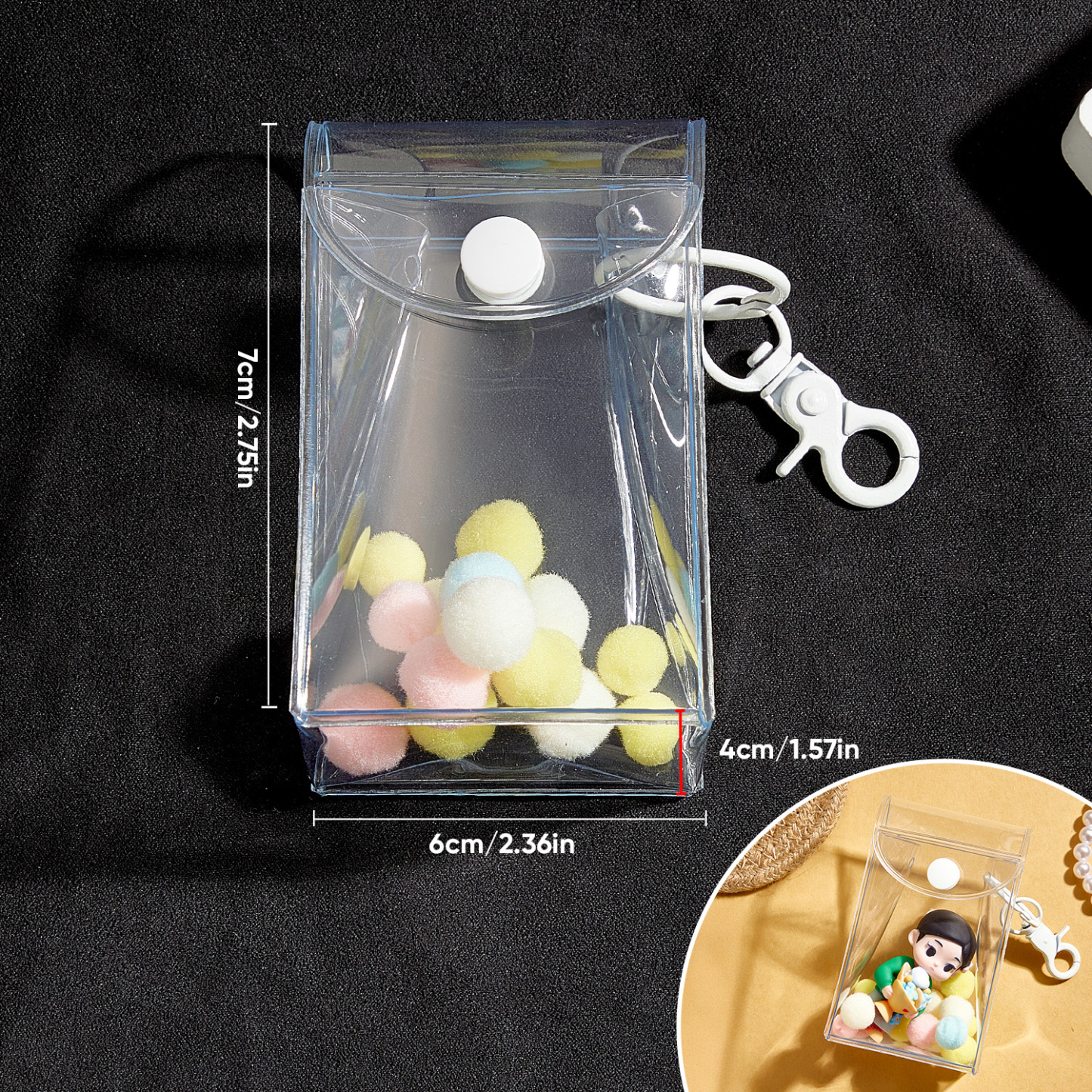 (Fits 6cm Figures) PVC Keychain Display Pouch Style B-SELLMALL