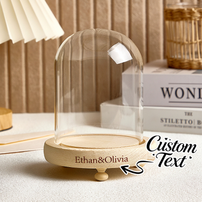 Round Long LED Night Light Cover - Custom Engraved Glass Dome Lamp with Name/Message-SELL MALL