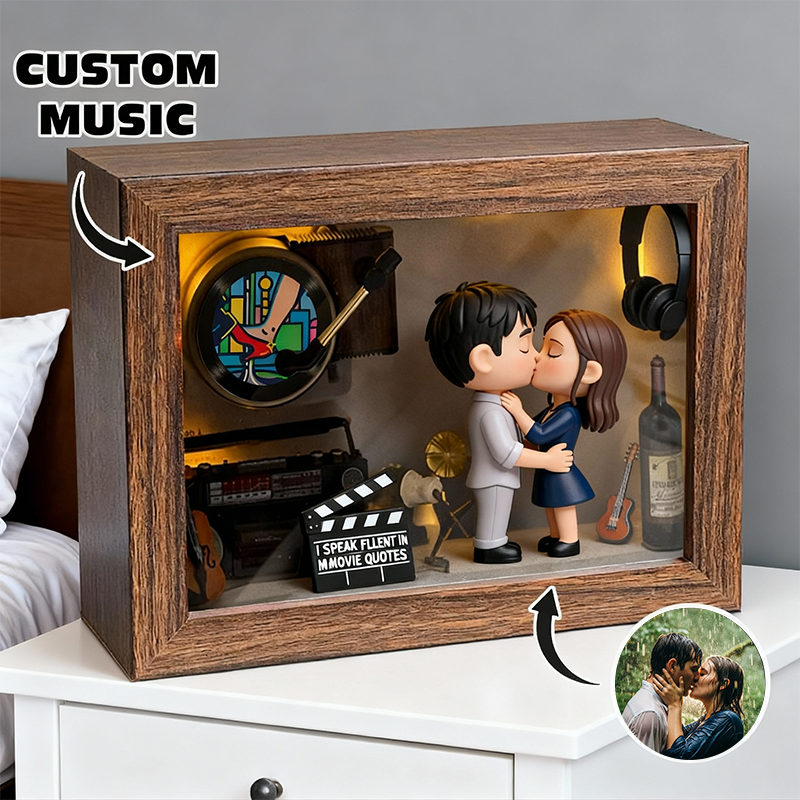 Custom Personalized 3D Figure Music Box – Photo to Music Gift for Couples
