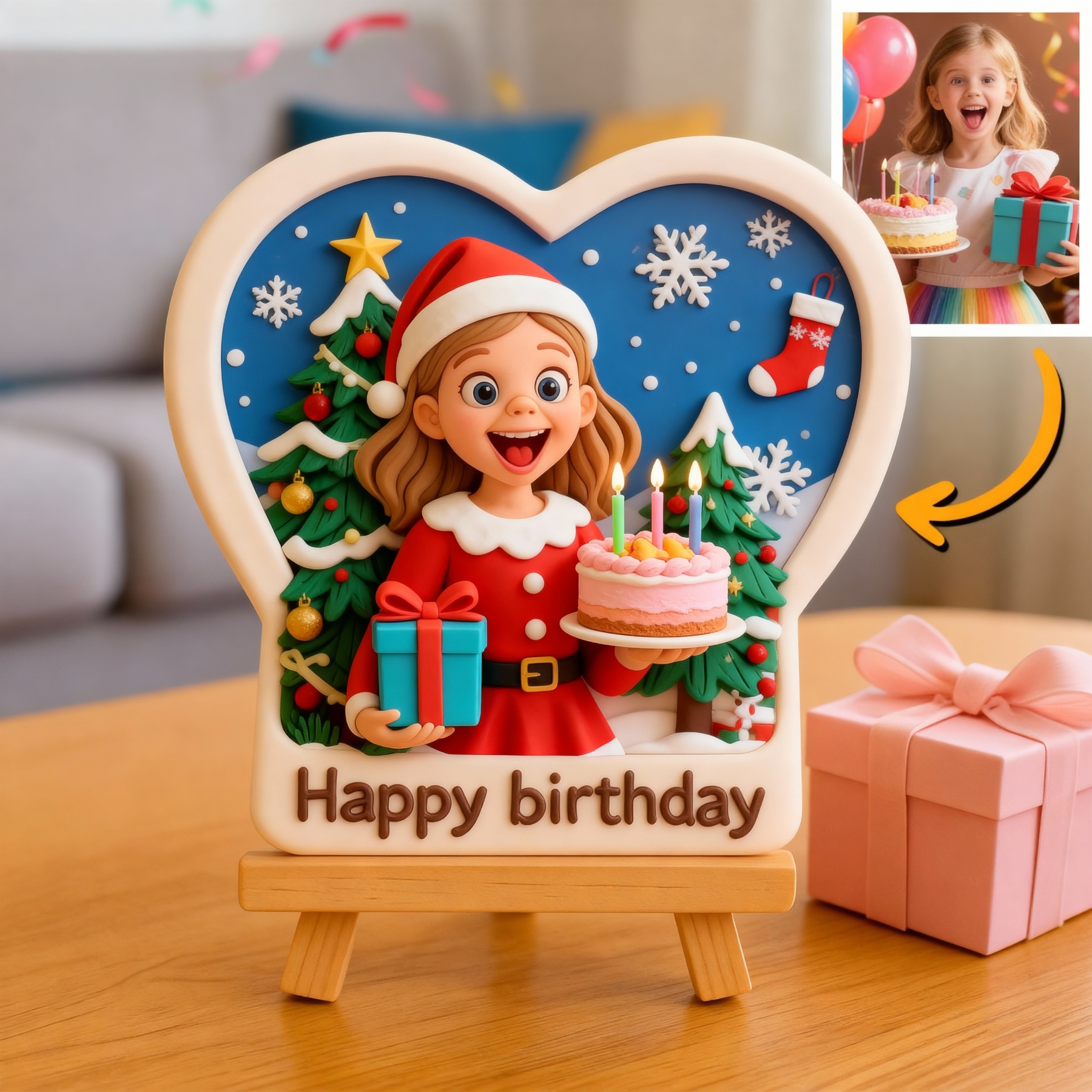 Custom 3D Relief Sculpture - Christmas Engraved Personalized Keepsake-SELL MALL