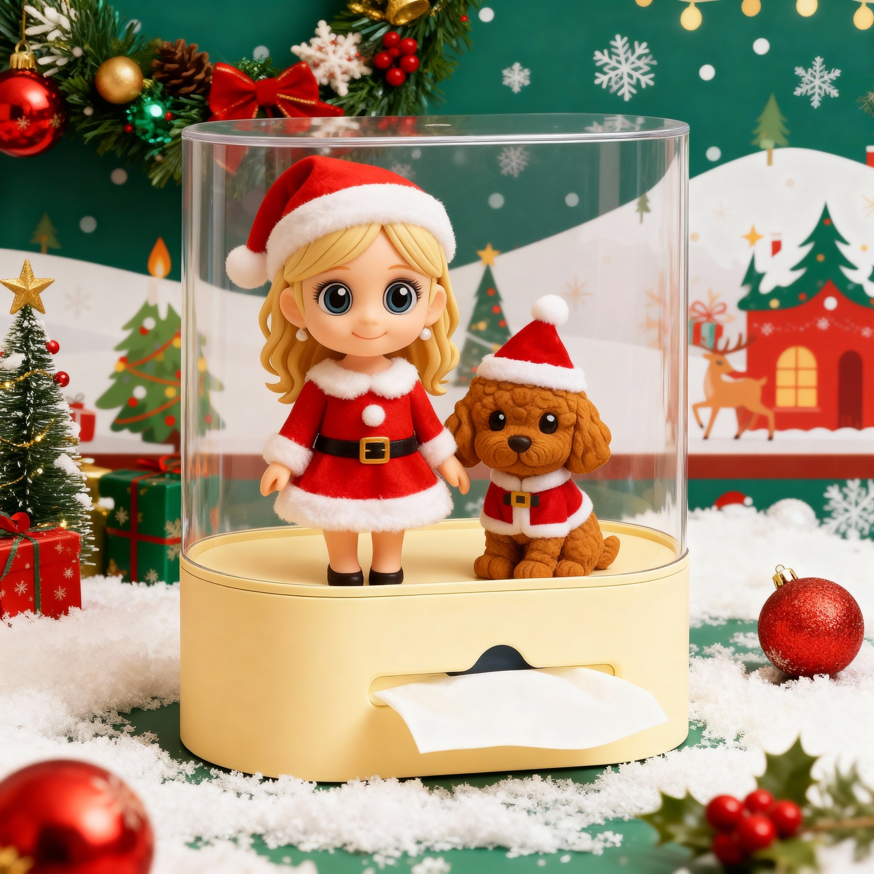 Custom 3D Printed Figure Tissue Box - Christmas  Special-SELL MALL