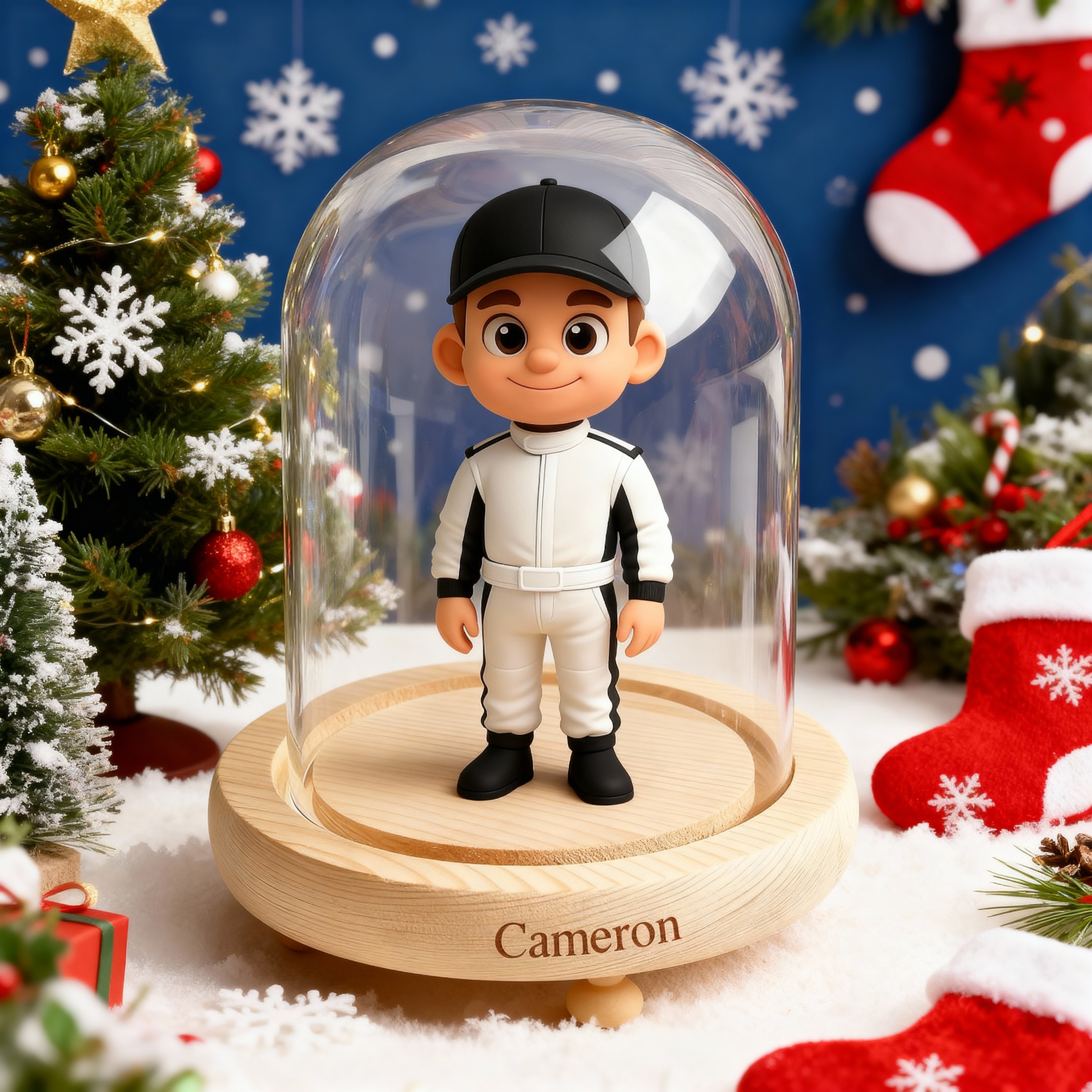 Custom 3D Action Figure - Christmas - Round Long Cover Night Lamp-SELL MALL