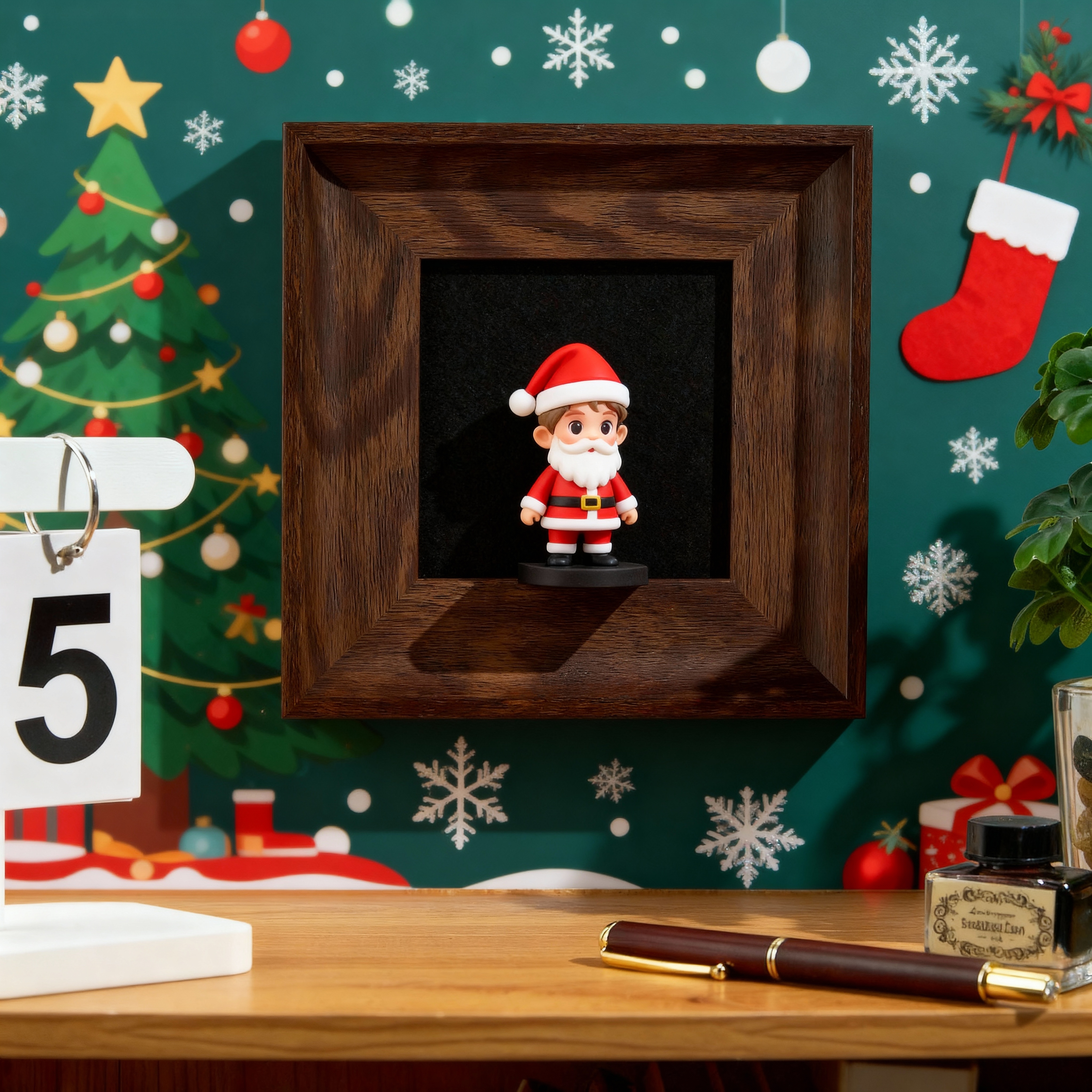 Custom Memorial 3D Figurine (from Photo) in Wooden Frame | Unique Christmas Present & Home Decor-SELLMALL