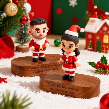 Custom 3D Printed Figure - With Engraved Wooden Base | Personalized Name & Message Stand - Christmas-SELL MALL