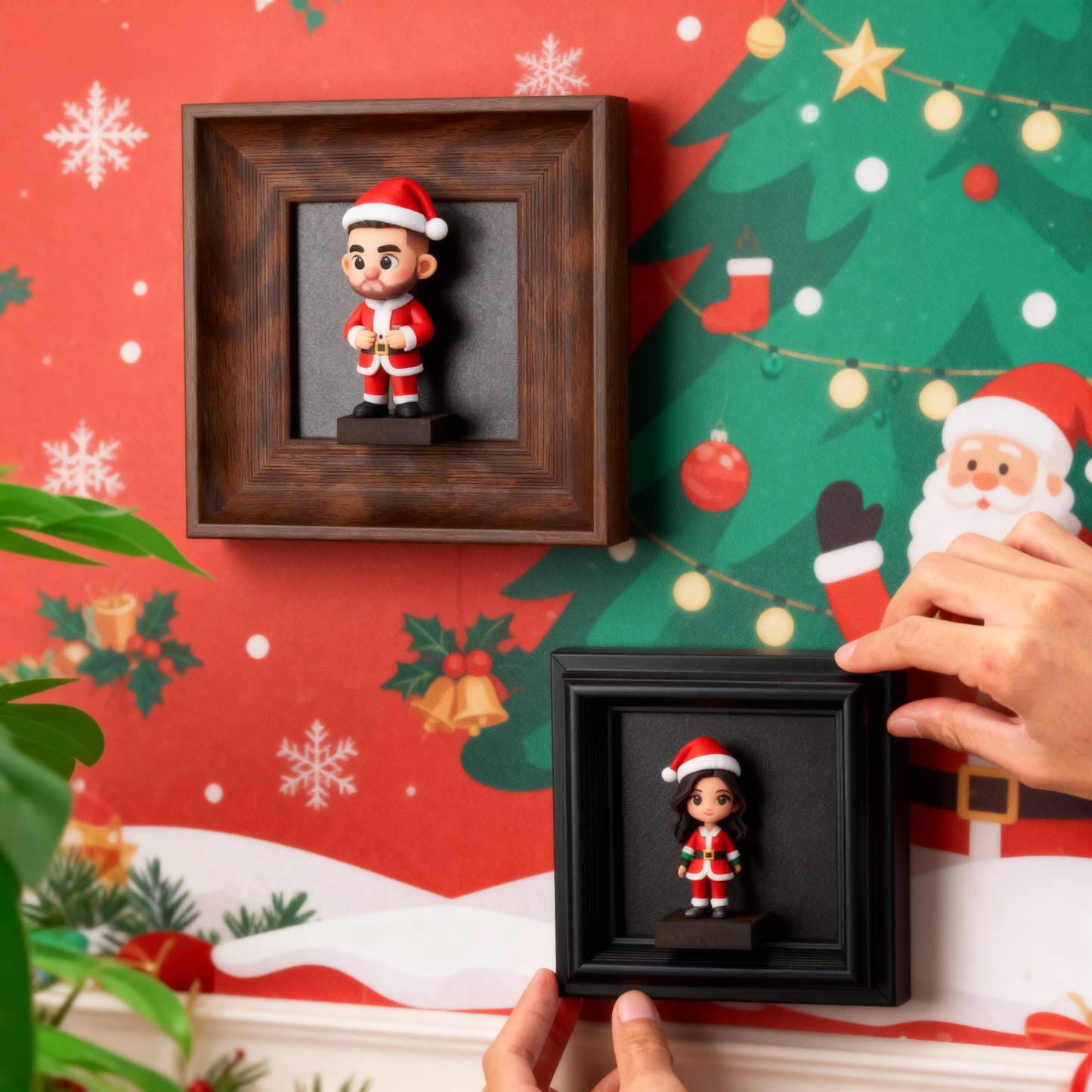 Custom Memorial 3D Figurine (from Photo) in Wooden Frame | Unique Christmas Present & Home Decor-SELLMALL