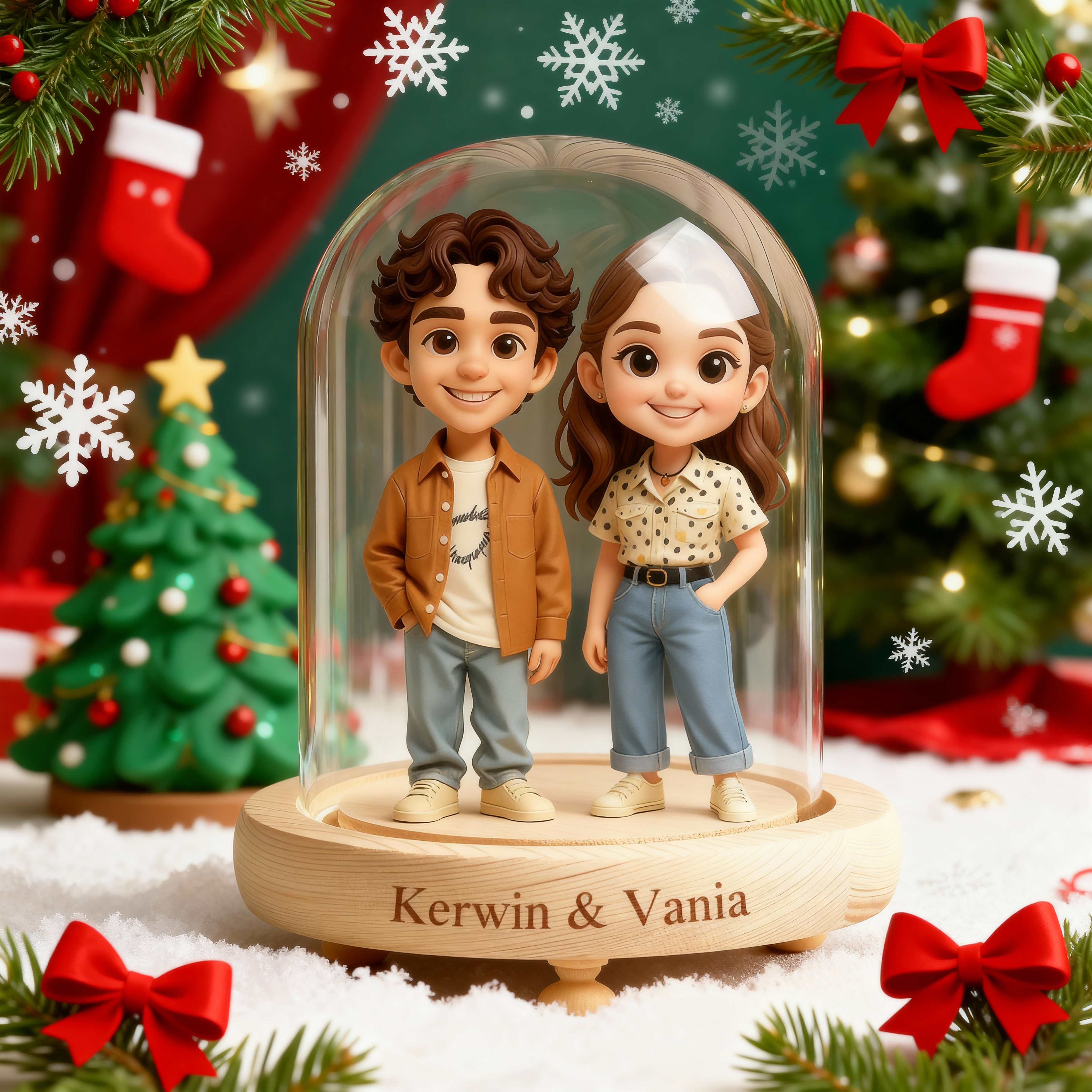 Custom 3D Action Figure - Christmas - Round Long Cover Night Lamp-SELL MALL