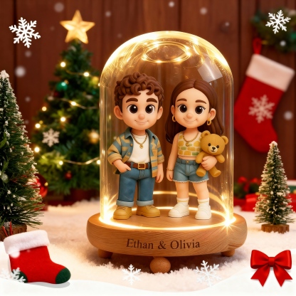 Custom 3D Action Figure - Christmas - Round Long Cover Night Lamp-SELL MALL