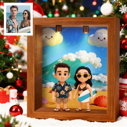 Custom 3D Figure Diorama Frame Display Case - Spot Light Dustproof Design - Christmas-SELL MALL