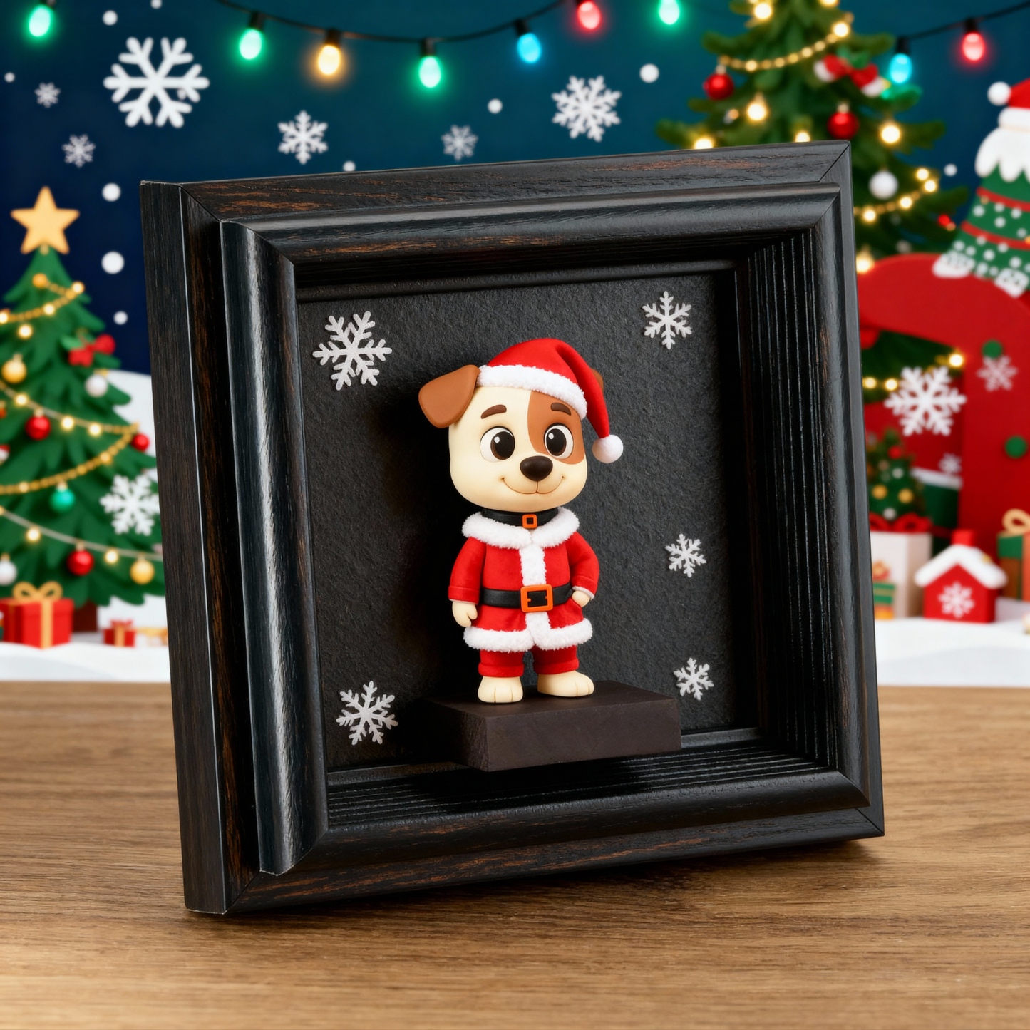 Custom Memorial 3D Figurine (from Photo) in Wooden Frame | Unique Christmas Present & Home Decor-SELLMALL