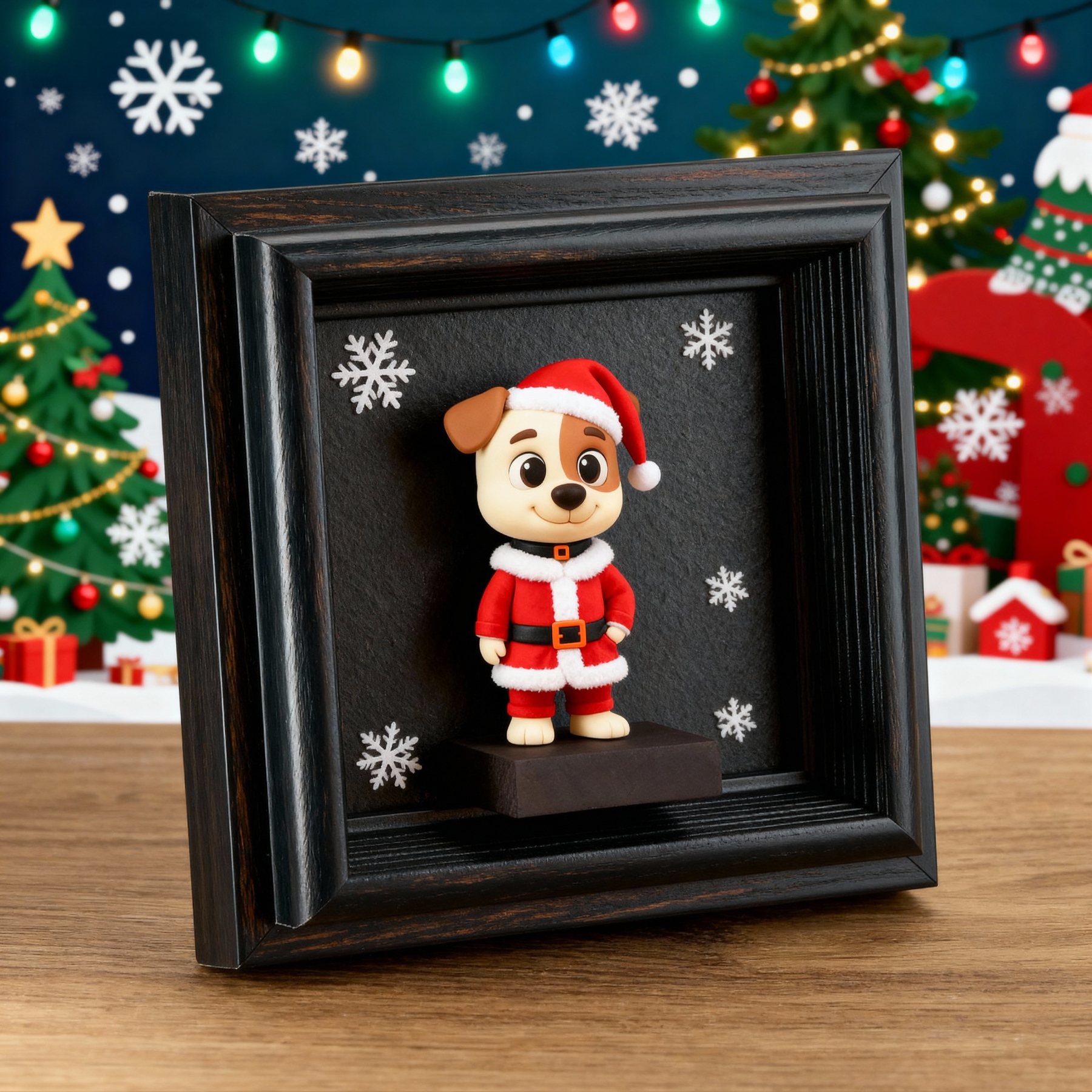 Custom Memorial 3D Figurine (from Photo) in Wooden Frame | Unique Christmas Present & Home Decor-SELLMALL