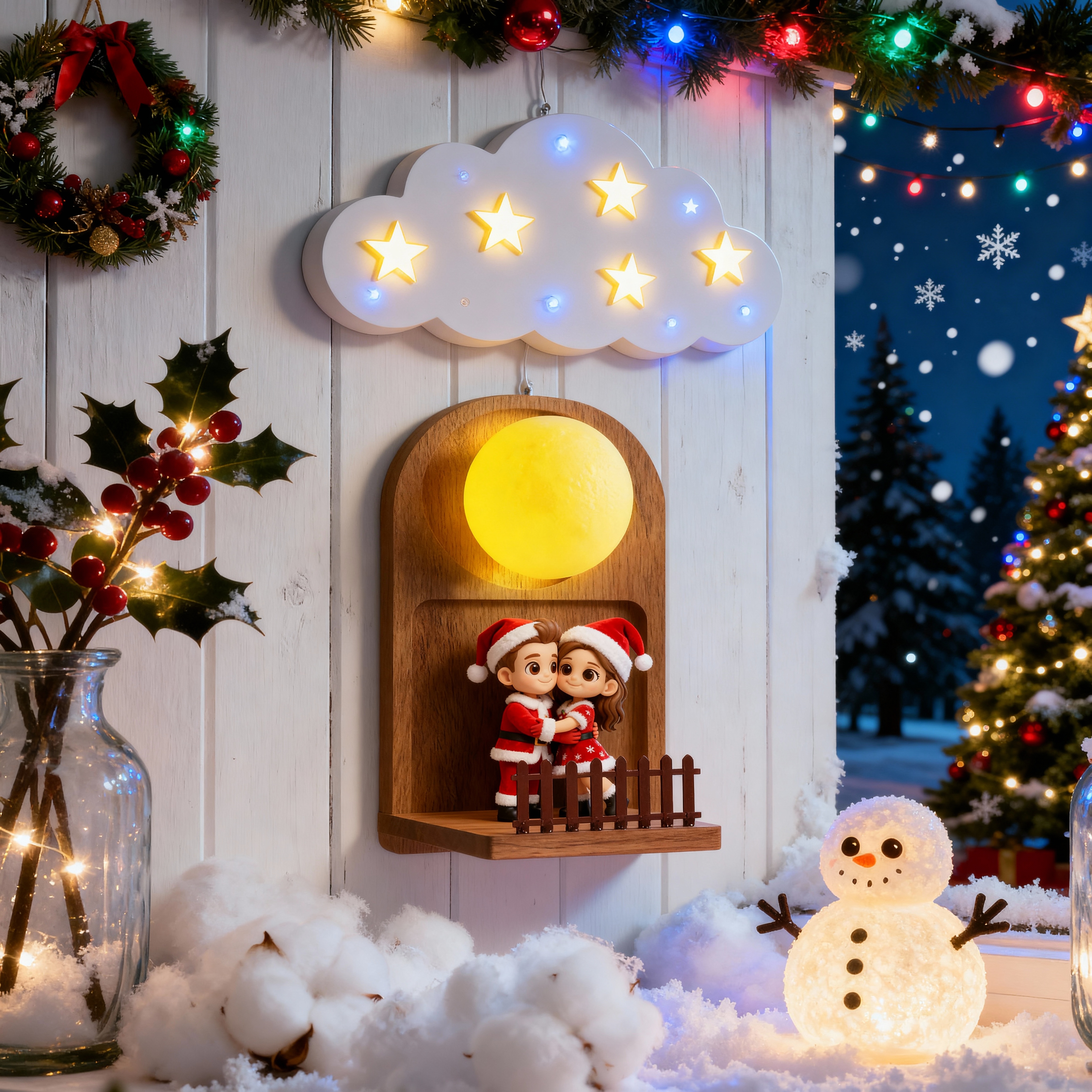 Custom 3D Printed Figurine - Cartoon Character Wall Lamp - Personalized Text Night Light - Christmas-SELL MALL