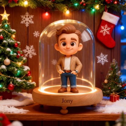 Custom 3D Action Figure - Christmas - Round Long Cover Night Lamp-SELL MALL