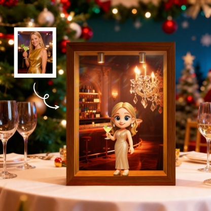 Custom 3D Figure Diorama Frame Display Case - Spot Light Dustproof Design - Christmas-SELL MALL