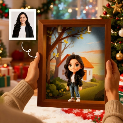 Custom 3D Figure Diorama Frame Display Case - Spot Light Dustproof Design - Christmas-SELL MALL