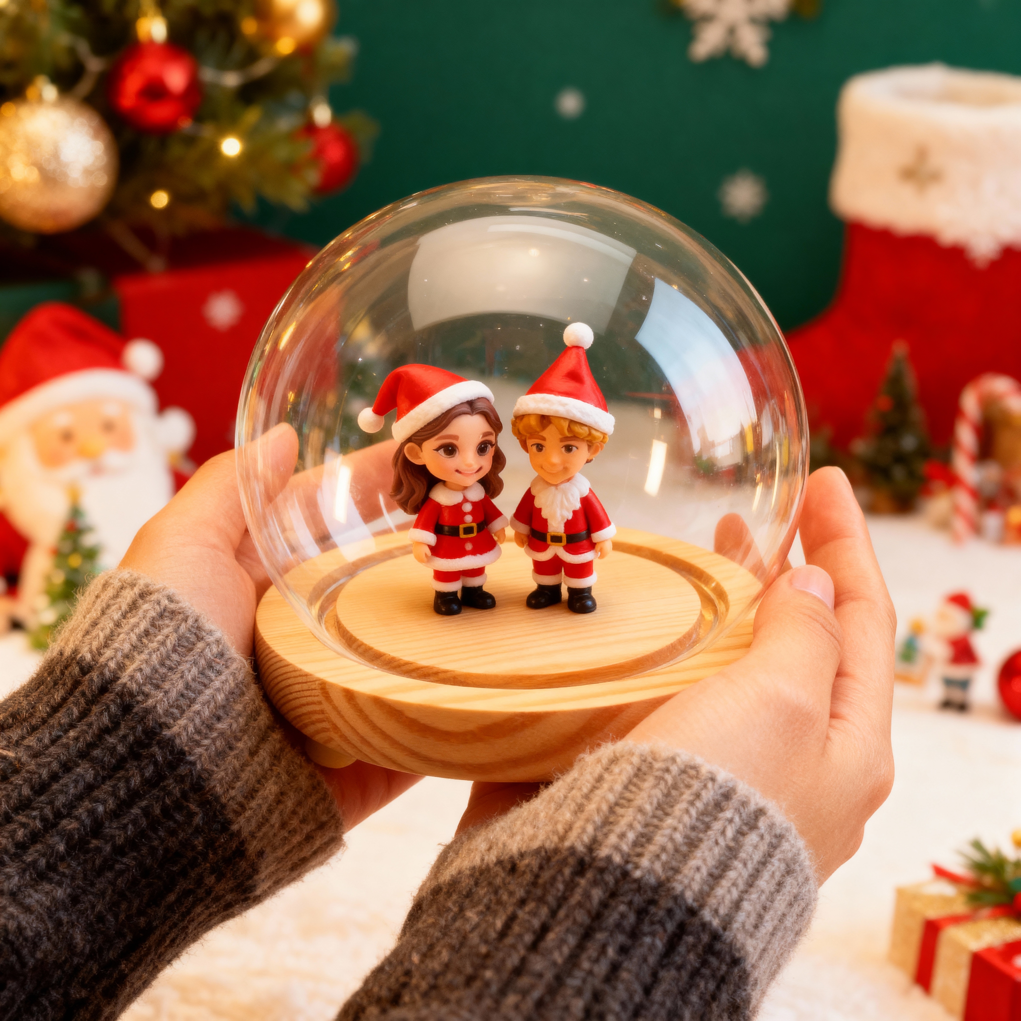 Custom 3D Action Figure - Christmas - Round Cover Night Light-SELL MALL