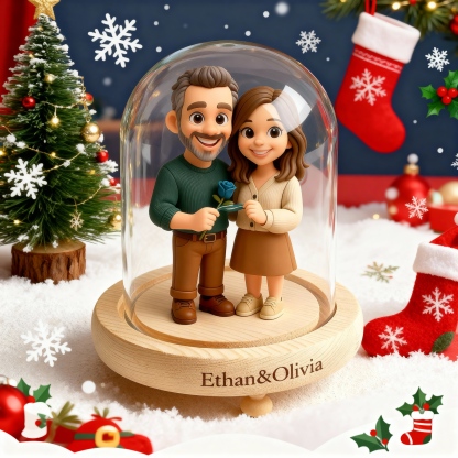 Custom 3D Action Figure - Christmas - Round Long Cover Night Lamp-SELL MALL