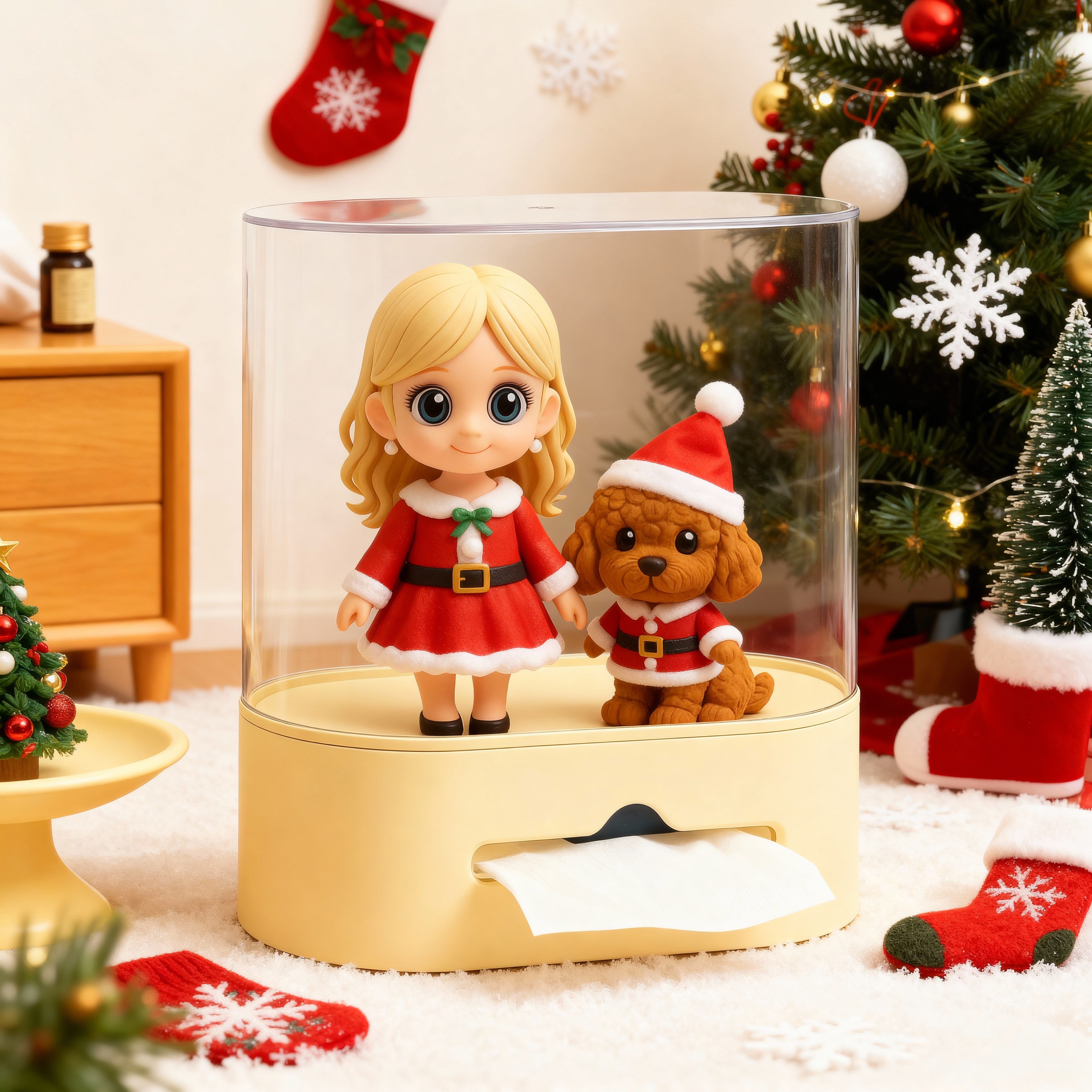 Custom 3D Printed Figure Tissue Box - Christmas  Special-SELL MALL
