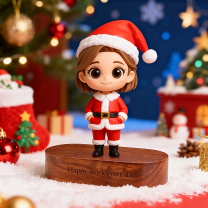 Custom 3D Printed Figure - With Engraved Wooden Base | Personalized Name & Message Stand - Christmas-SELL MALL