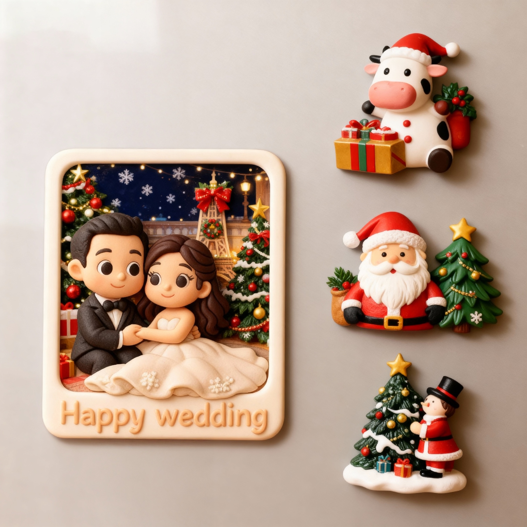 Custom 3D Printed Fridge Magnet - Personalized 3D Mini Character - Christmas-SELL MALL