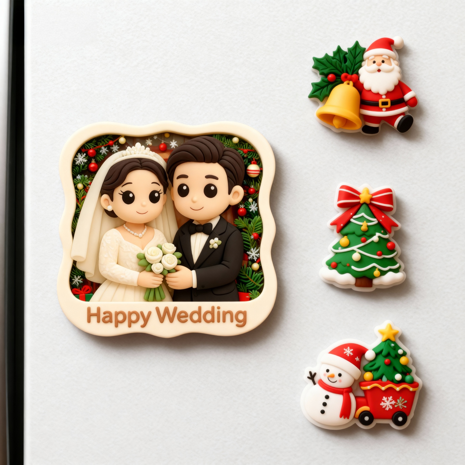 Custom 3D Printed Fridge Magnet - Personalized 3D Mini Character - Christmas-SELL MALL