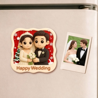 Custom 3D Printed Fridge Magnet - Personalized 3D Mini Character - Christmas-SELL MALL