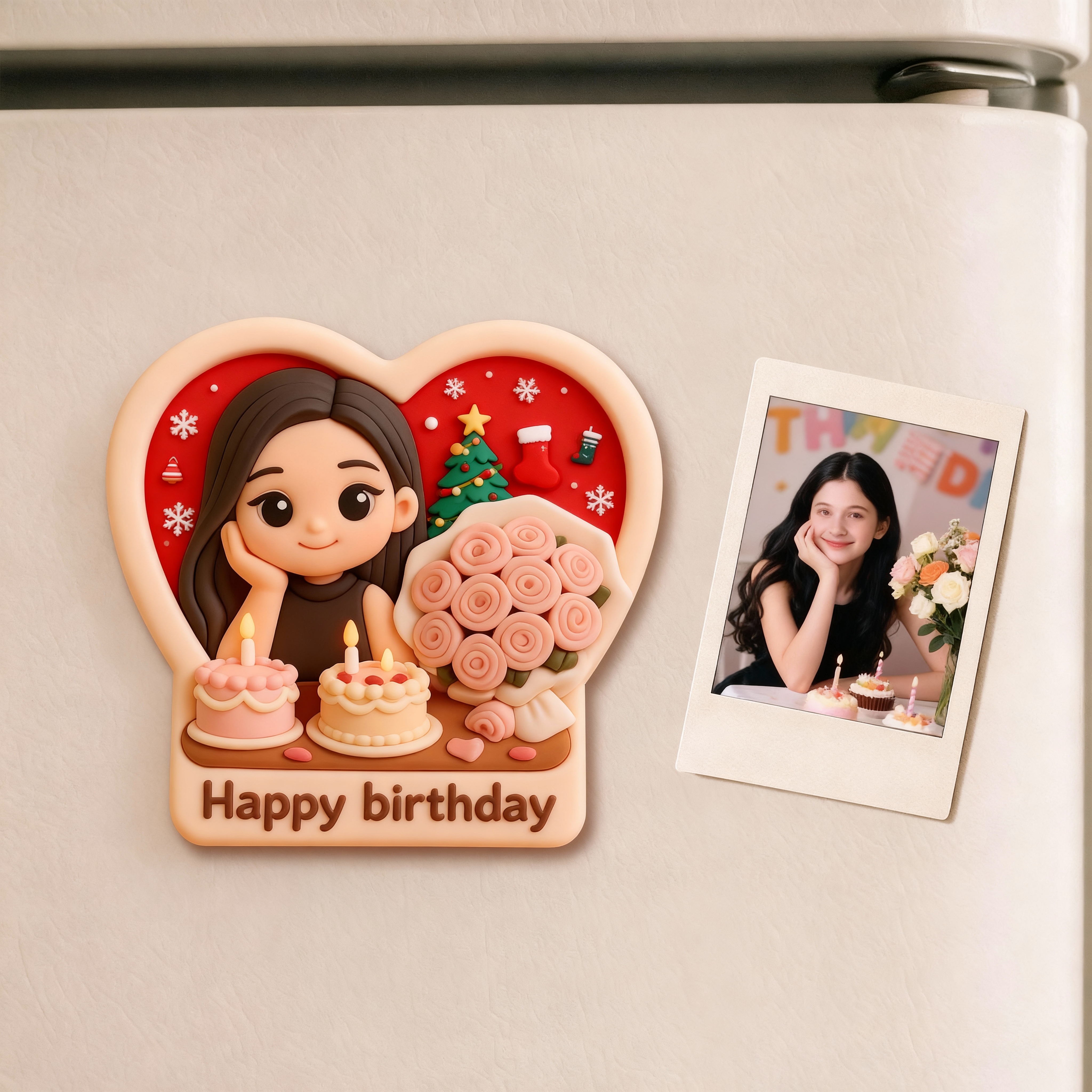 Custom 3D Printed Fridge Magnet - Personalized 3D Mini Character - Christmas-SELL MALL