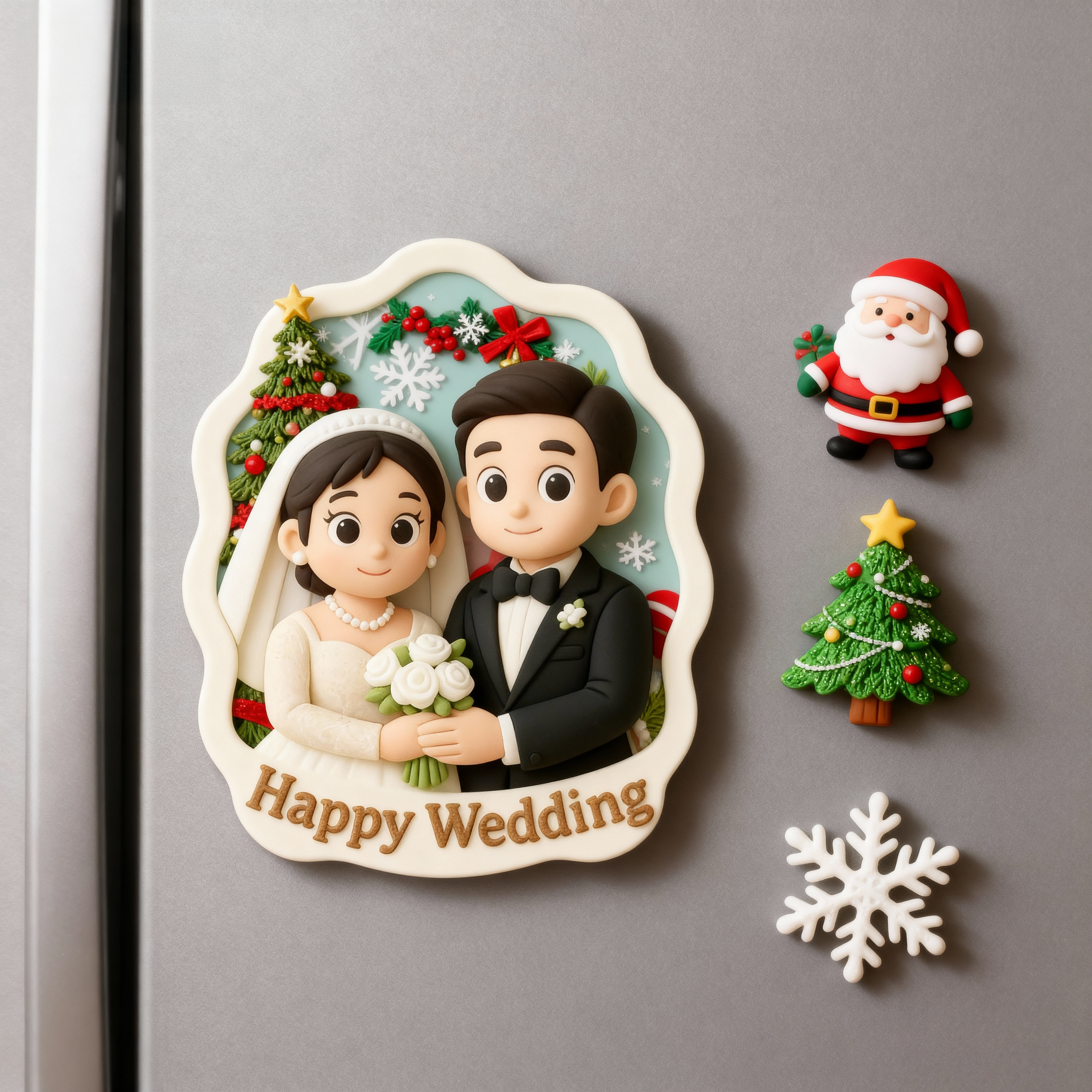 Custom 3D Printed Fridge Magnet - Personalized 3D Mini Character - Christmas-SELL MALL