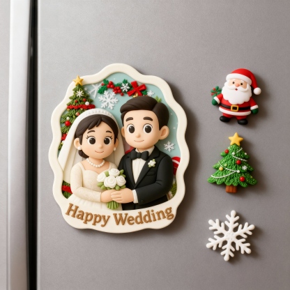 Custom 3D Printed Fridge Magnet - Personalized 3D Mini Character - Christmas-SELL MALL