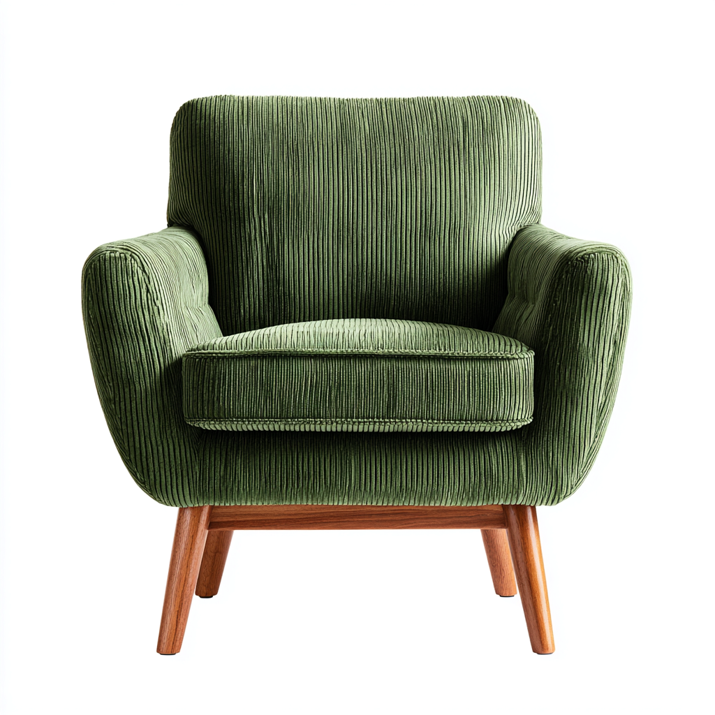 Fauteuil en velours côtelé avec accoudoirs 85x88x92 cm - vert - style moderne scandinave-Shelterora