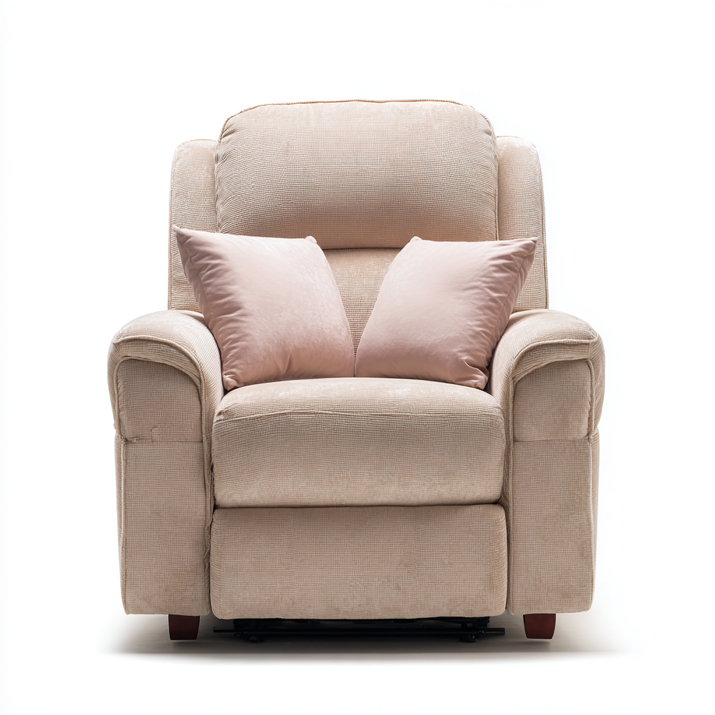 Fauteuil relax rembourré avec accoudoirs 95x100x105 cm - tissu beige - style moderne ergonomique confortable-Shelterora