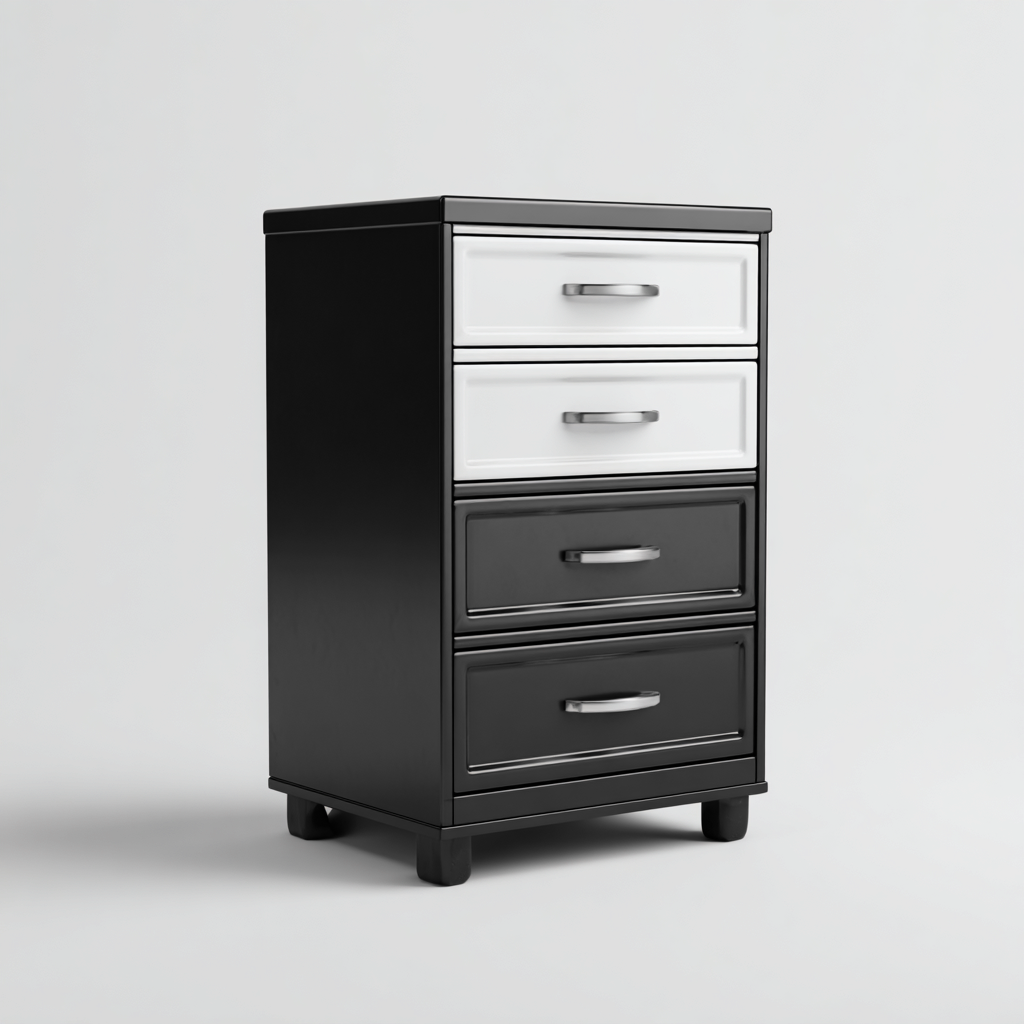 Fichier de classement 72x43x47 cm - métal - 4 tiroirs - style industriel bicolore-Shelterora