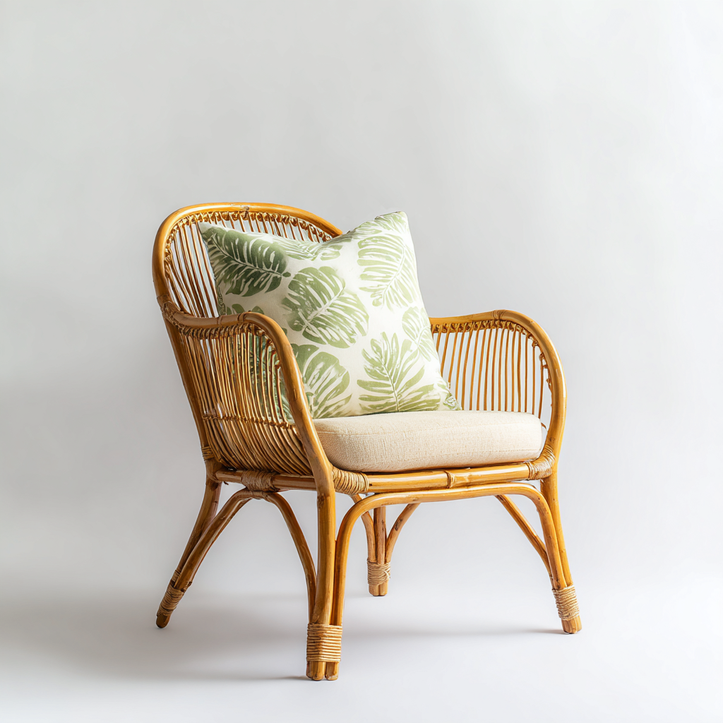 Fauteuil de jardin en rotin naturel 64x70x88 cm - beige - usage intérieur/extérieur - style bohème-Shelterora