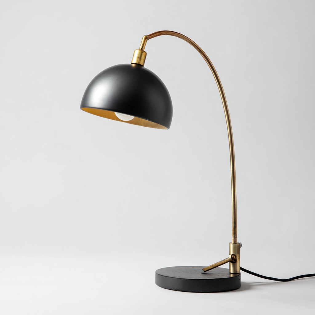 Lampe de bureau métal noir et doré 44x19 cm - style moderne - éclairage directionnel-Shelterora