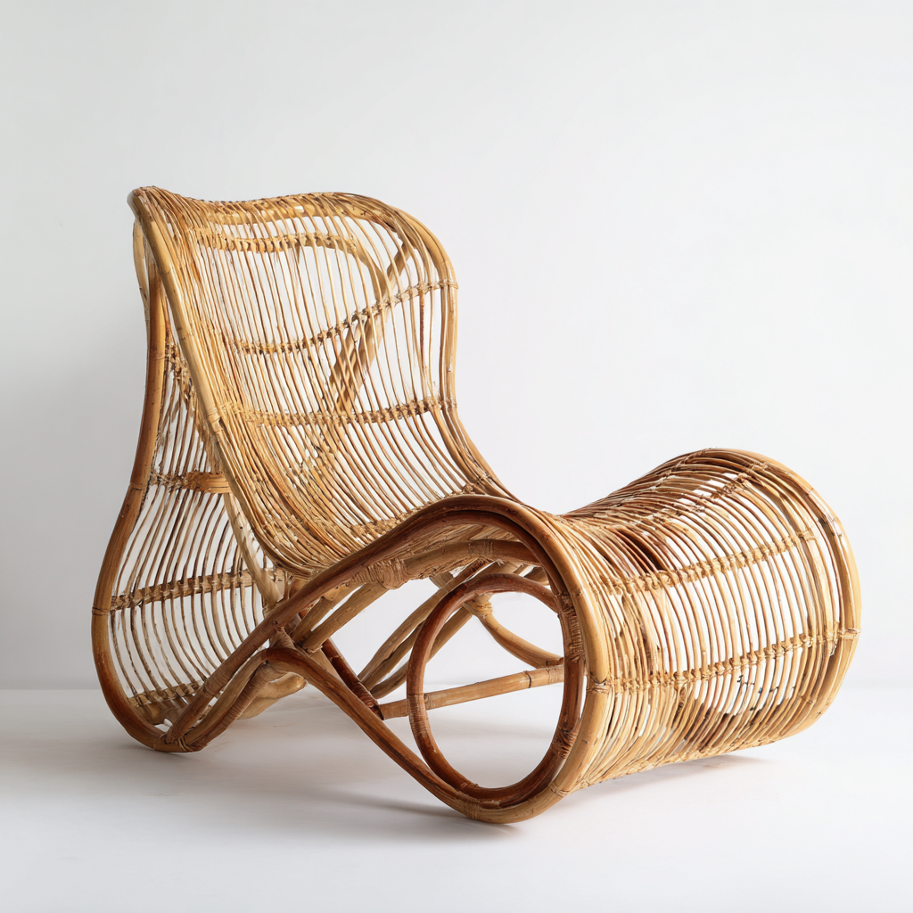 Fauteuil de jardin en rotin tressé 65x90x95 cm - naturel - ergonomique et confortable - style lounge moderne-Shelterora