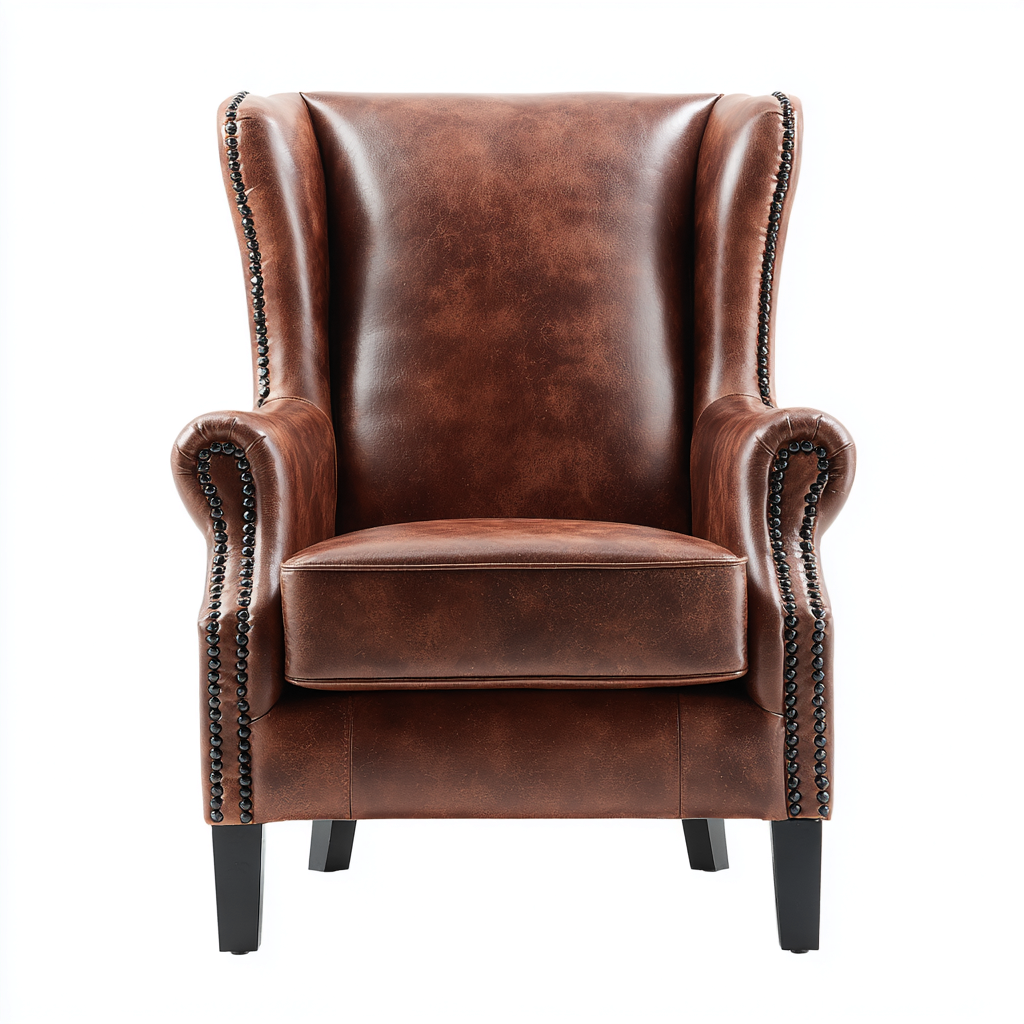 Fauteuil club en cuir avec accoudoirs 90x95x110 cm - marron - style vintage élégant et robuste-Shelterora