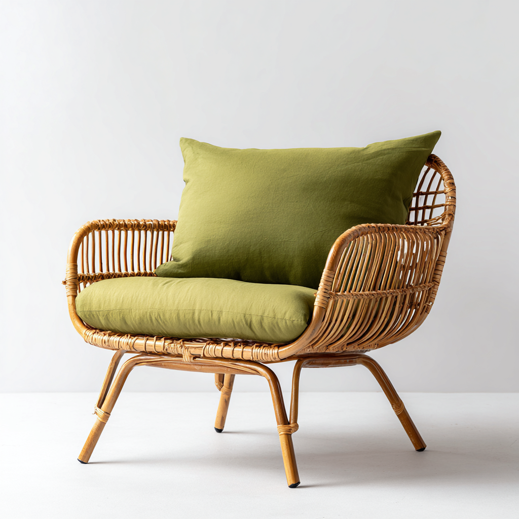 Fauteuil de jardin en rotin tressé 71x76x88 cm - beige/vert olive - usage intérieur/extérieur - style moderne-Shelterora