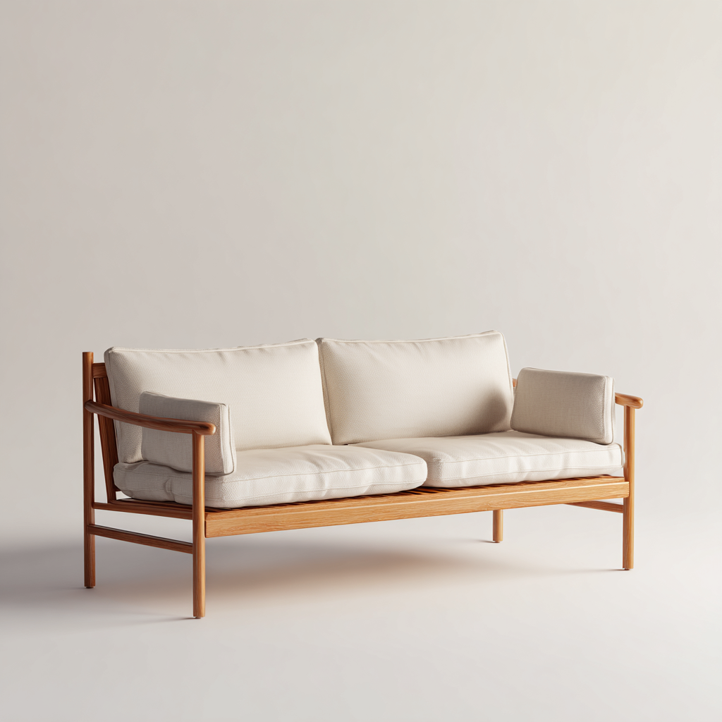 Canapé d'extérieur 3 places en bois clair 175x72x78 cm - beige/naturel - style scandinave épuré-Shelterora