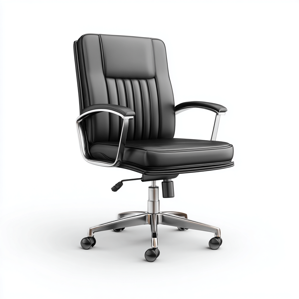 Chaise de bureau en similicuir noir avec accoudoirs - design ergonomique réglable 110x62x64 cm-Shelterora