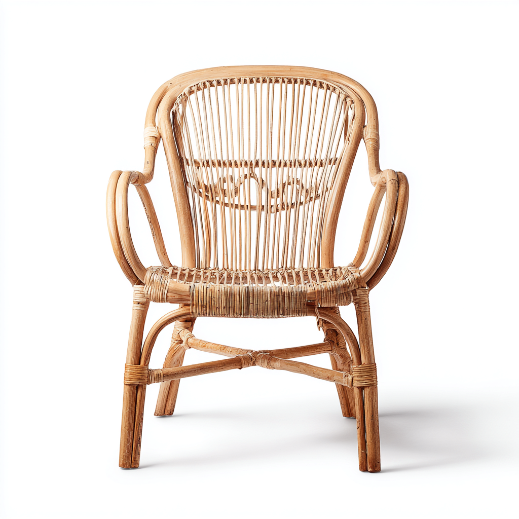 Chaise de jardin en rotin 60x62x90 cm - bois naturel - style vintage artisanal et léger-Shelterora