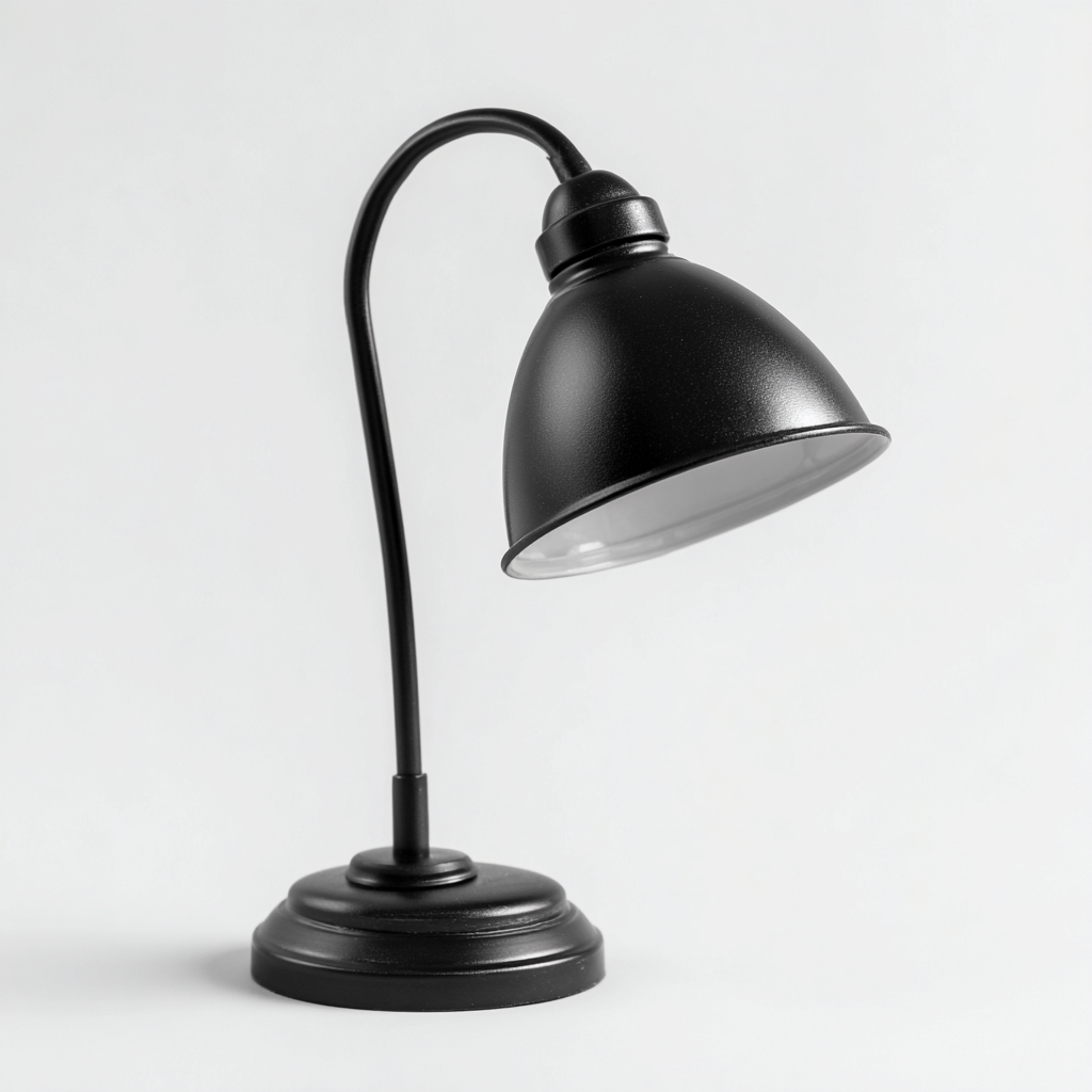 Lampe de bureau - métal noir - abat-jour conique - 40x18 cm - style classique sobre-Shelterora