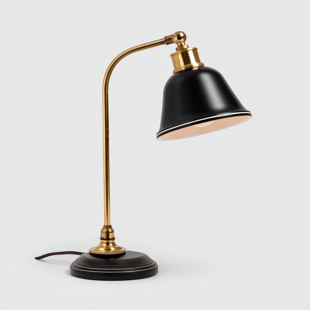 Lampe de bureau métal noir et doré 47x20 cm - style classique - éclairage de lecture-Shelterora