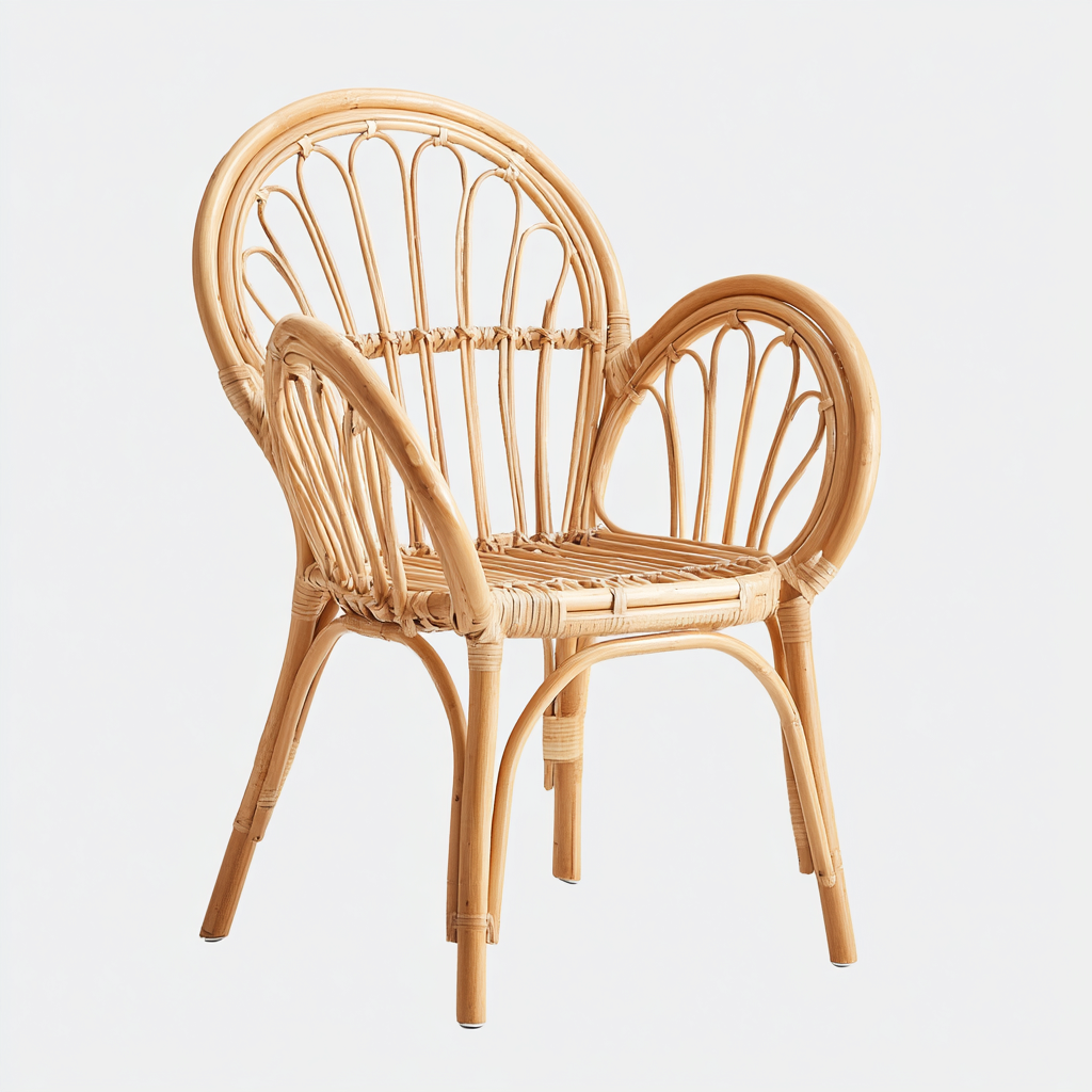 Fauteuil de jardin en rotin naturel 58x62x85 cm - beige - usage intérieur/extérieur - style artisanal-Shelterora